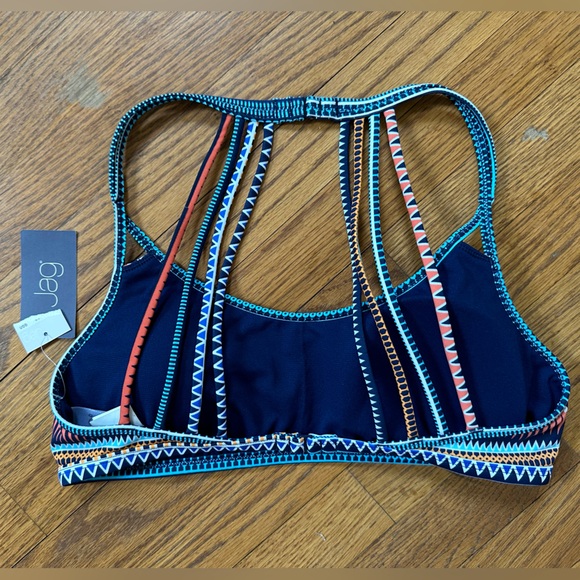 💚💙❤️NWT Jag Tribal Essence Navy Boho Print Strappy Bikini Set Size Large💚💙❤️ - Picture 9 of 15